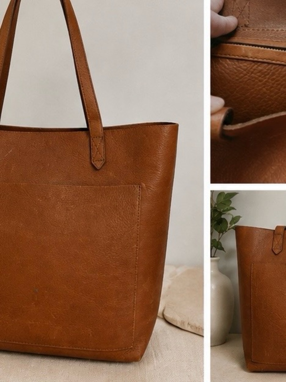 Madewell Cognac Leather Tote